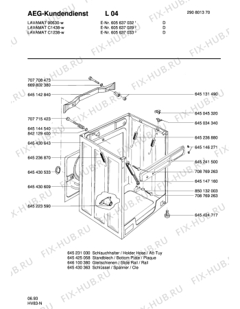 Взрыв-схема стиральной машины Aeg LAV90630-W - Схема узла Housing 001