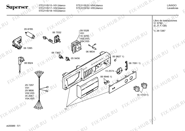 Схема №4 LT813R с изображением Кабель для стиралки Bosch 00299806