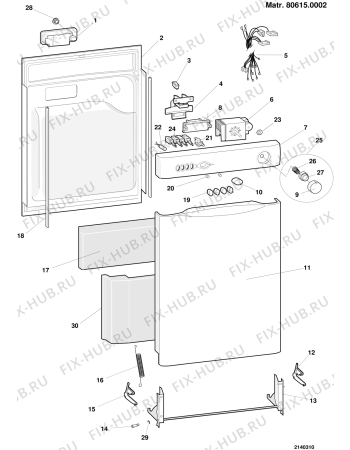 Взрыв-схема посудомоечной машины Ariston LS2010AG (F018671) - Схема узла