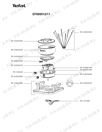 Схема №1 EF600012/11 с изображением Корпусная деталь для электрофондюшницы Tefal TS-01021260