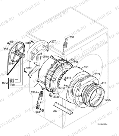 Взрыв-схема стиральной машины Electrolux EWC10550W - Схема узла Functional parts 267