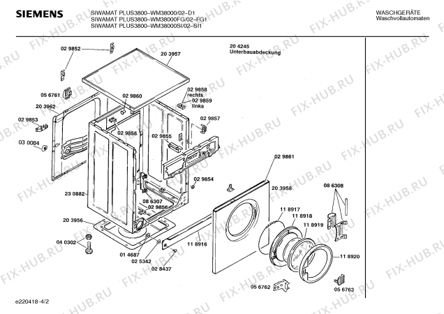 Схема №2 WM3800 SIWAMAT PLUS 3800 с изображением Панель управления для стиральной машины Siemens 00119253