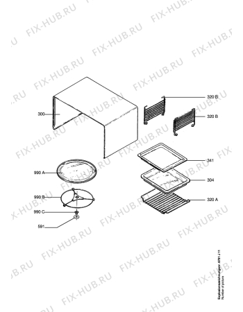 Взрыв-схема микроволновой печи Zanussi ZMB32CT-B - Схема узла Section0