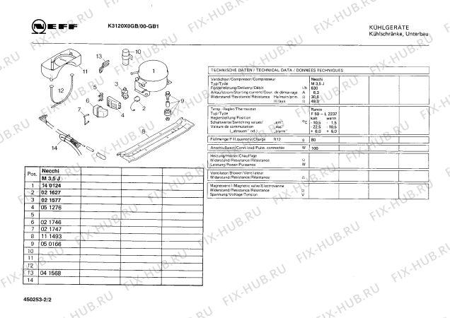 Взрыв-схема холодильника Neff K3120X0GB - Схема узла 02