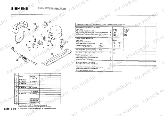 Взрыв-схема холодильника Siemens GE1126 - Схема узла 02