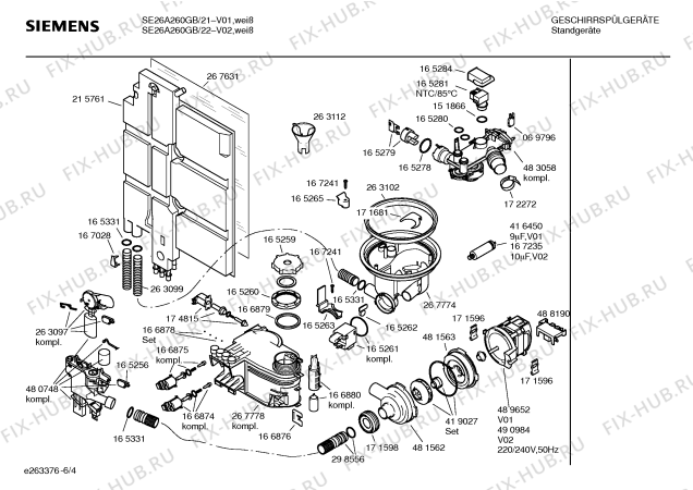 Схема №2 SE24A230GB Extraklasse с изображением Инструкция по эксплуатации для посудомойки Siemens 00580490