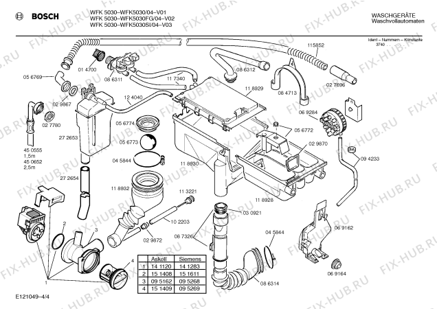 Схема №1 WFK5030 с изображением Панель для стиралки Bosch 00285318