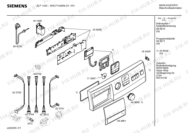 Схема №2 WXLP1632NL XLP 1632 с изображением Таблица программ для стиралки Siemens 00589271