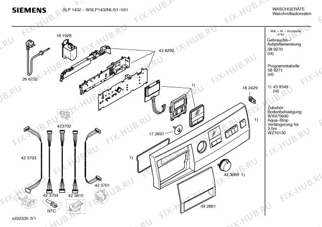 Схема №2 WXLP1432NL XLP1432 с изображением Панель управления для стиралки Siemens 00438549