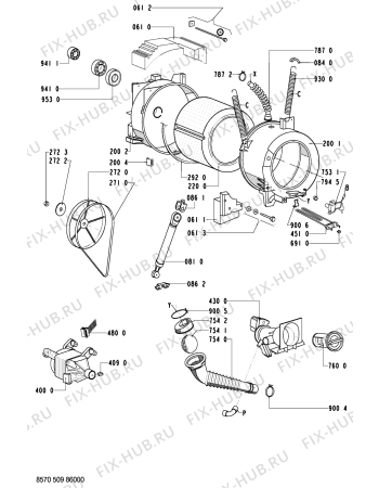 Схема №1 AWM 5090 с изображением Обшивка для стиралки Whirlpool 481245212999