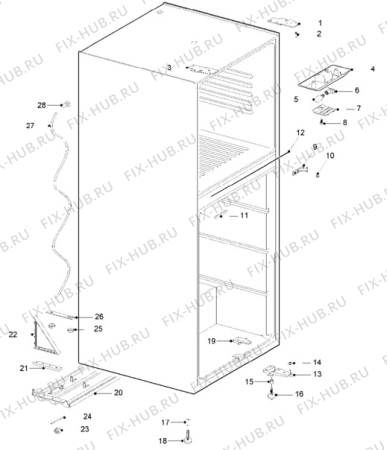 Взрыв-схема холодильника Electrolux ER7946B - Схема узла Cabinet + armatures