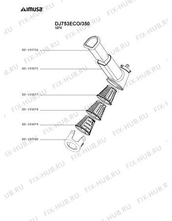 Взрыв-схема мясорубки Imusa DJ753ECO/350 - Схема узла NP004588.7P2