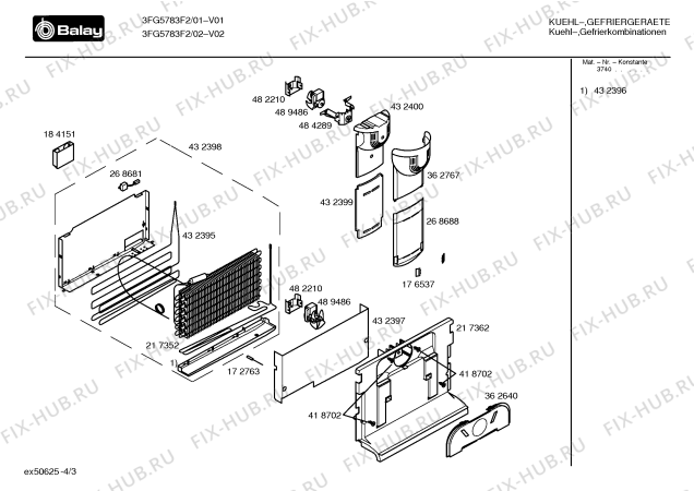Схема №1 3FG578FGC с изображением Передняя панель для холодильной камеры Bosch 00217068