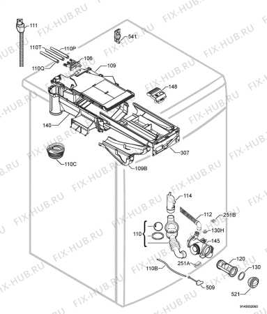 Взрыв-схема стиральной машины Aeg Electrolux L64617 - Схема узла Hydraulic System 272