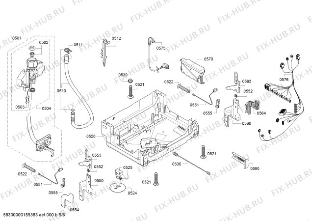 Схема №1 S51M40X5EU с изображением Передняя панель для посудомоечной машины Bosch 00705386