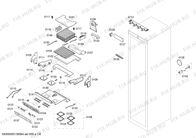 Схема №1 T18BD80FL с изображением Монтажный набор для холодильника Bosch 00673696