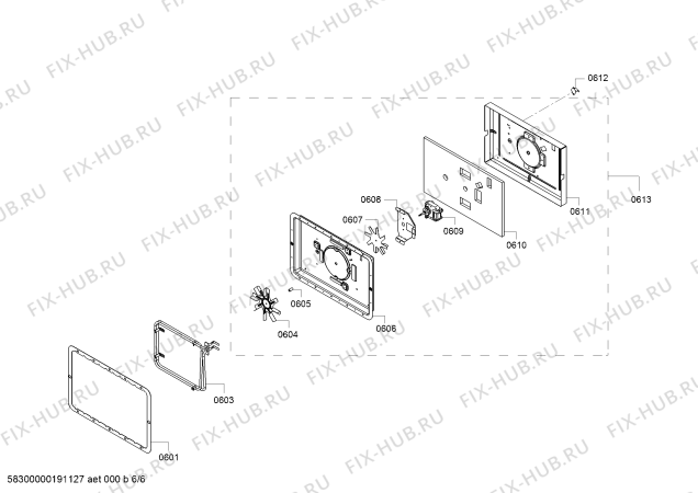 Схема №1 HBC84H501B Bosch с изображением Держатель для электропечи Bosch 12011190