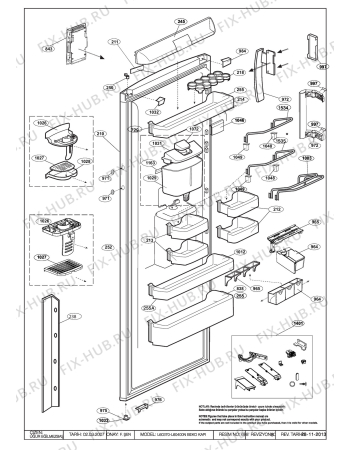 Взрыв-схема холодильника Beko SN140020X (7254648795) - DOOR ASSY. (B-290)