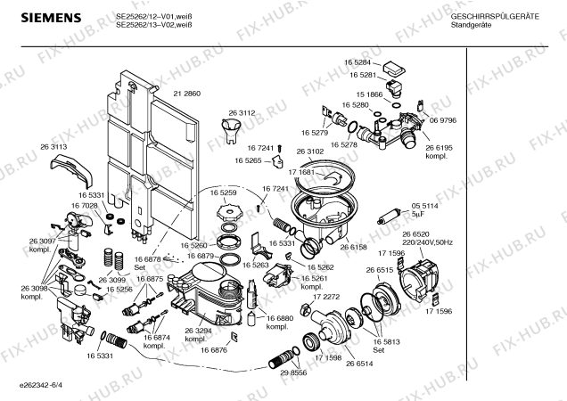 Схема №3 SE25262 JOKER с изображением Инструкция по эксплуатации для посудомойки Siemens 00522421