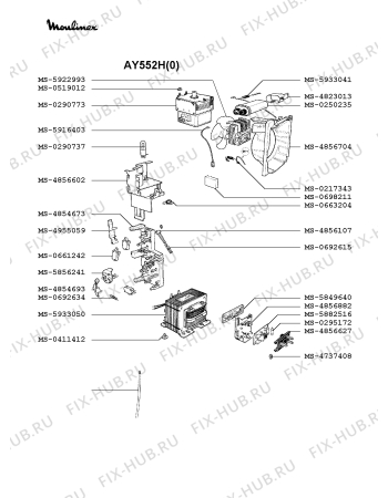 Взрыв-схема микроволновой печи Moulinex AY552H(0) - Схема узла TP002296.1P2