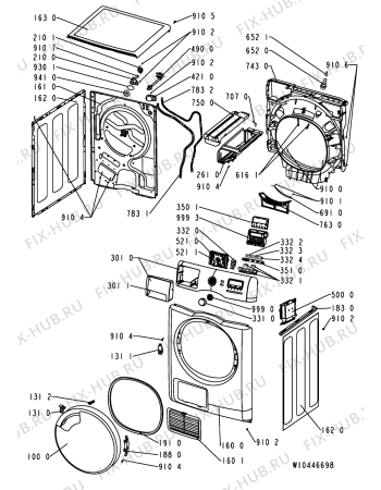 Схема №1 AZAHP 9781 с изображением Декоративная панель для стиральной машины Whirlpool 481010444846