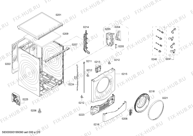 Схема №2 WAU284600W с изображением Дисплейный модуль для стиралки Bosch 10001433