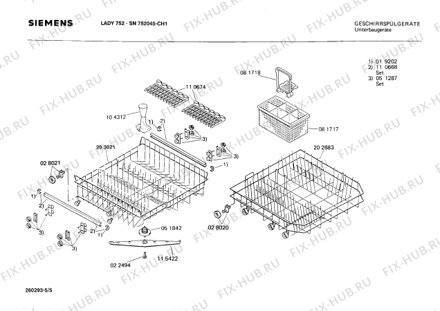 Взрыв-схема посудомоечной машины Siemens SN752045 - Схема узла 05