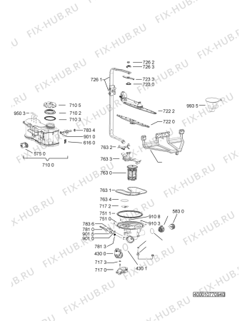 Взрыв-схема посудомоечной машины Whirlpool ADP 1826 IX - Схема узла