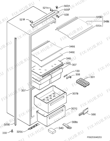 Взрыв-схема холодильника Aeg Electrolux SCS51400S1 - Схема узла Housing 001