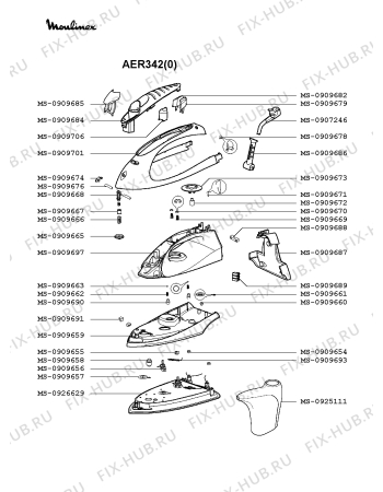 Схема №1 AER342(0) с изображением Кабель для электроутюга Moulinex MS-0907246