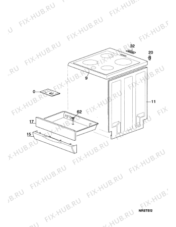 Взрыв-схема плиты (духовки) Arthur Martin CV6490W1   VITRO M.P - Схема узла Housing 001