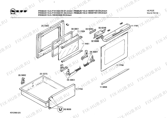 Схема №3 F1510G1 PRIMUS 110.5 с изображением Инструкция по эксплуатации для плиты (духовки) Bosch 00513175