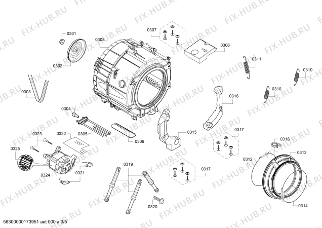Взрыв-схема стиральной машины Bosch WAK20168IT Avantixx - Схема узла 03