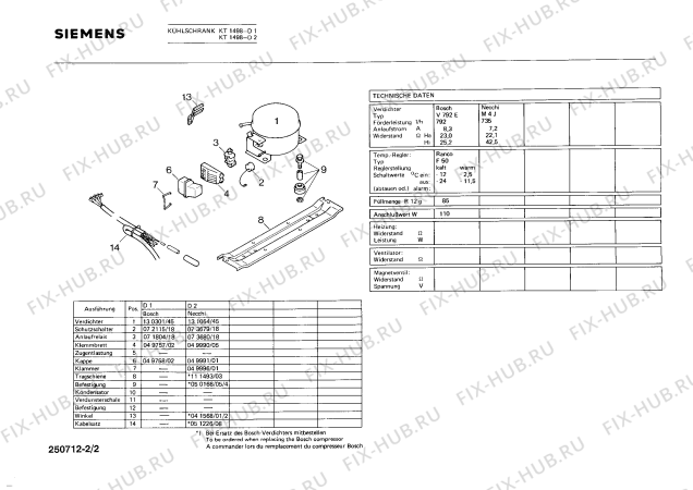 Взрыв-схема холодильника Siemens KT1498 - Схема узла 02