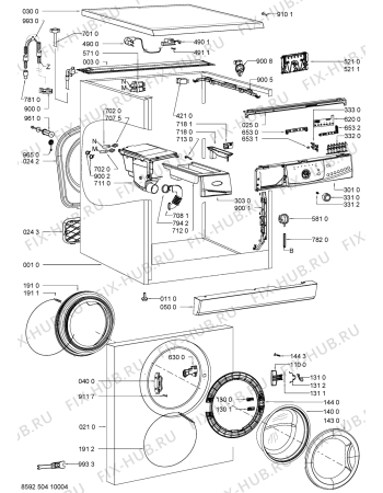 Схема №1 AWO/D 47135 с изображением Декоративная панель для стиралки Whirlpool 480111100973