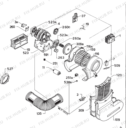 Взрыв-схема стиральной машины Zanussi Z77.11G - Схема узла Electrical equipment 268