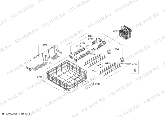 Взрыв-схема посудомоечной машины Gaggenau DI260111 - Схема узла 06