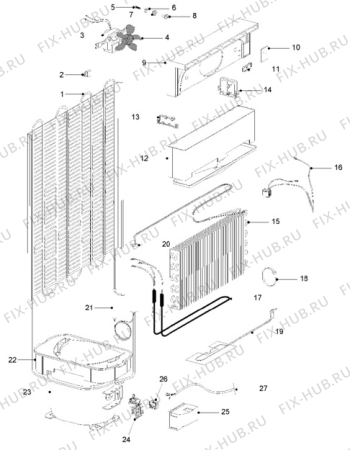 Взрыв-схема холодильника Zanussi ZVF36RF - Схема узла Cooling system 017