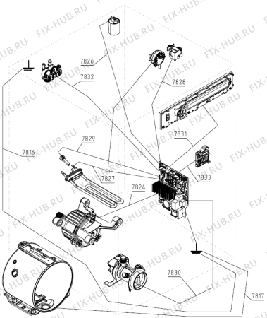 Взрыв-схема стиральной машины Asko W2084.W (574994, WM75.B4800) - Схема узла 07