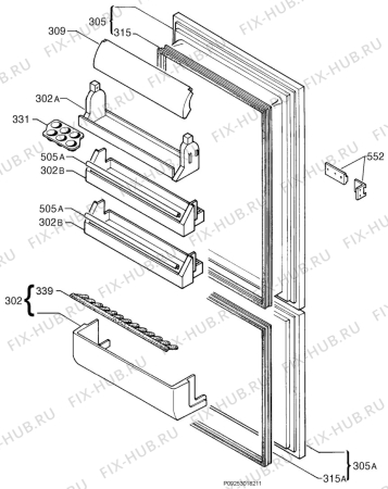 Взрыв-схема холодильника Zanussi ZI920/9KAA - Схема узла Door 003