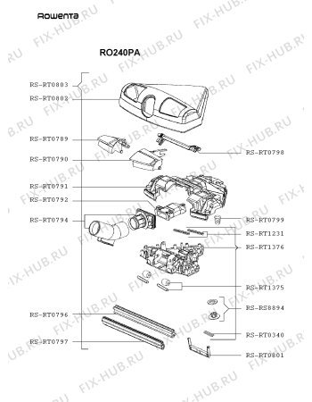 Взрыв-схема пылесоса Rowenta RO240PA - Схема узла YP000431.8P3