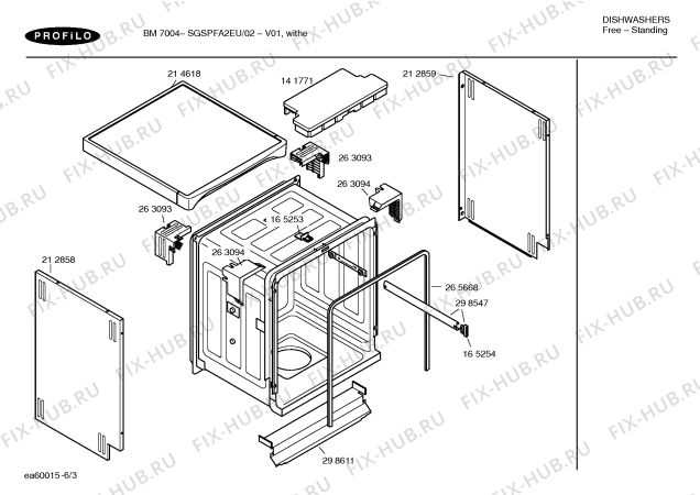 Схема №3 BM7006 с изображением Инструкция по эксплуатации для электропосудомоечной машины Bosch 00523577