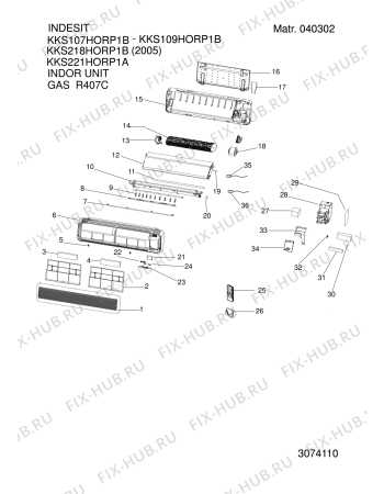 Схема №1 KKS109H0RP1B (F026701) с изображением Всякое для сплит-системы Indesit C00099425