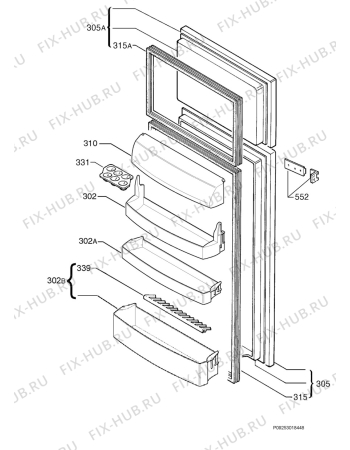 Взрыв-схема холодильника Privileg 228133_40668 - Схема узла Door 003