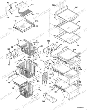 Взрыв-схема холодильника Electrolux ENL6298X1 - Схема узла Housing, inner