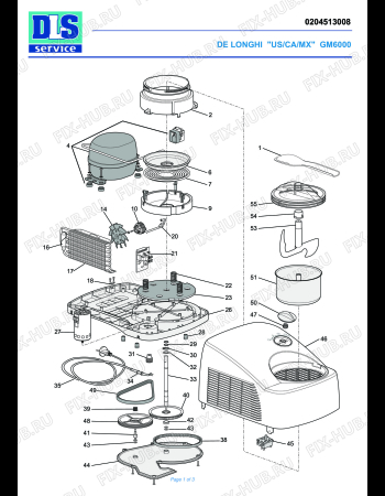 Схема №1 GM 6000 с изображением Элемент корпуса для электромороженицы DELONGHI 5920410071