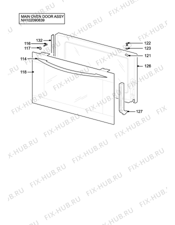 Взрыв-схема плиты (духовки) Tricity Bendix TBU750X - Схема узла H10 Main Oven Door (large)