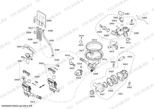 Схема №4 SHX36L05UC Bosch с изображением Программатор для электропосудомоечной машины Bosch 00440411