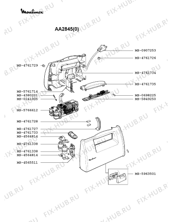 Взрыв-схема блендера (миксера) Moulinex AA2845(0) - Схема узла QP000686.6P2