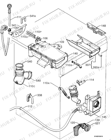 Взрыв-схема стиральной машины Electrolux EW1097F - Схема узла Hydraulic System 272